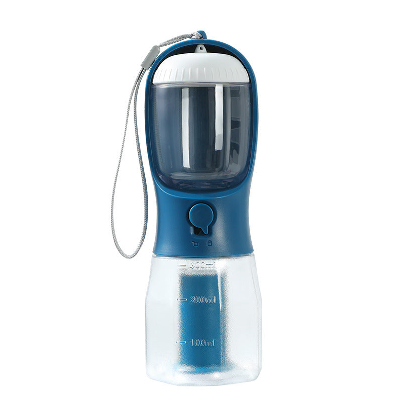3-in-1 Portable Pet Water Bottle with Food Container & Waste Bag Holder – Leak-Proof Travel Bottle for Dogs & Cats