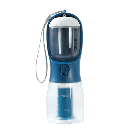 3-in-1 Portable Pet Water Bottle with Food Container & Waste Bag Holder – Leak-Proof Travel Bottle for Dogs & Cats
