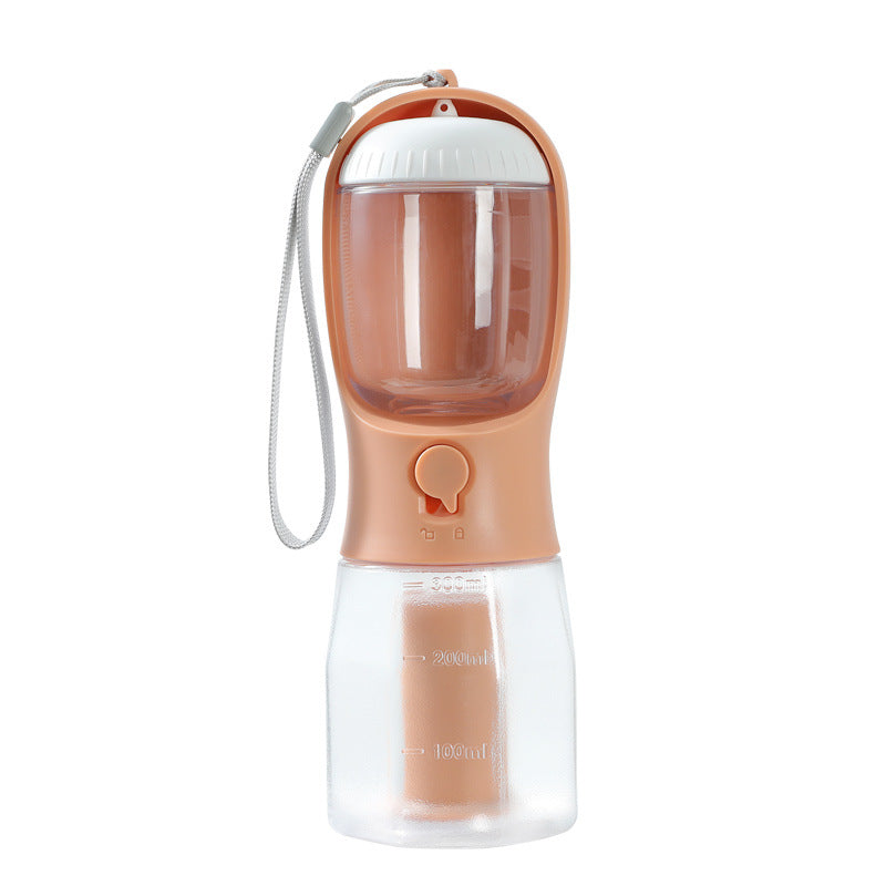 3-in-1 Portable Pet Water Bottle with Food Container & Waste Bag Holder – Leak-Proof Travel Bottle for Dogs & Cats