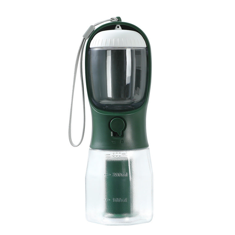 3-in-1 Portable Pet Water Bottle with Food Container & Waste Bag Holder – Leak-Proof Travel Bottle for Dogs & Cats