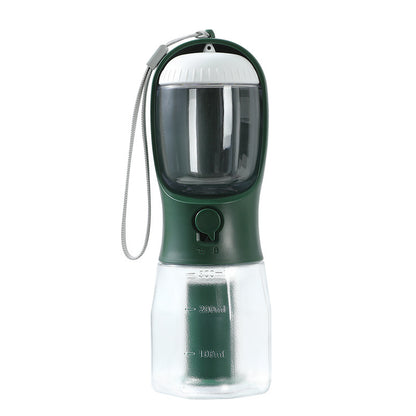 3-in-1 Portable Pet Water Bottle with Food Container & Waste Bag Holder – Leak-Proof Travel Bottle for Dogs & Cats