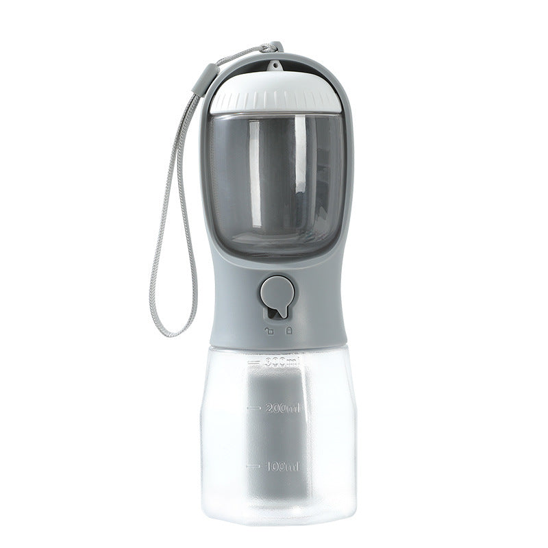 3-in-1 Portable Pet Water Bottle with Food Container & Waste Bag Holder – Leak-Proof Travel Bottle for Dogs & Cats