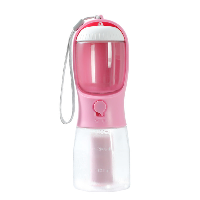3-in-1 Portable Pet Water Bottle with Food Container & Waste Bag Holder – Leak-Proof Travel Bottle for Dogs & Cats