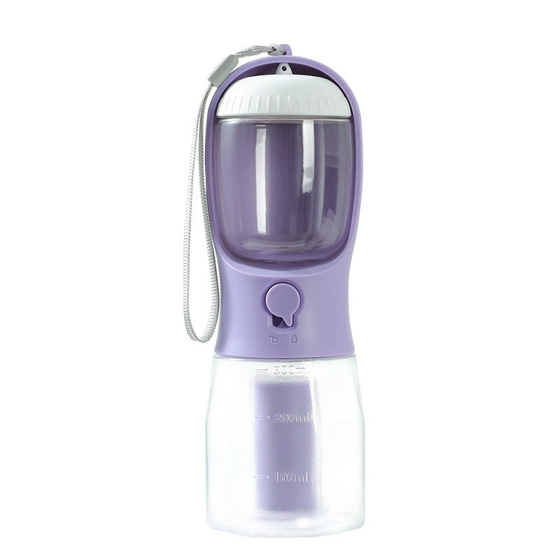 3-in-1 Portable Pet Water Bottle with Food Container & Waste Bag Holder – Leak-Proof Travel Bottle for Dogs & Cats