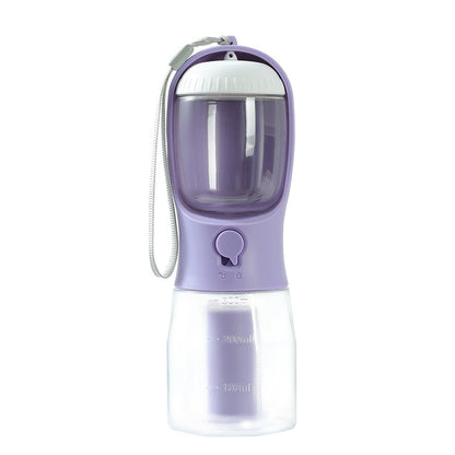 3-in-1 Portable Pet Water Bottle with Food Container & Waste Bag Holder – Leak-Proof Travel Bottle for Dogs & Cats